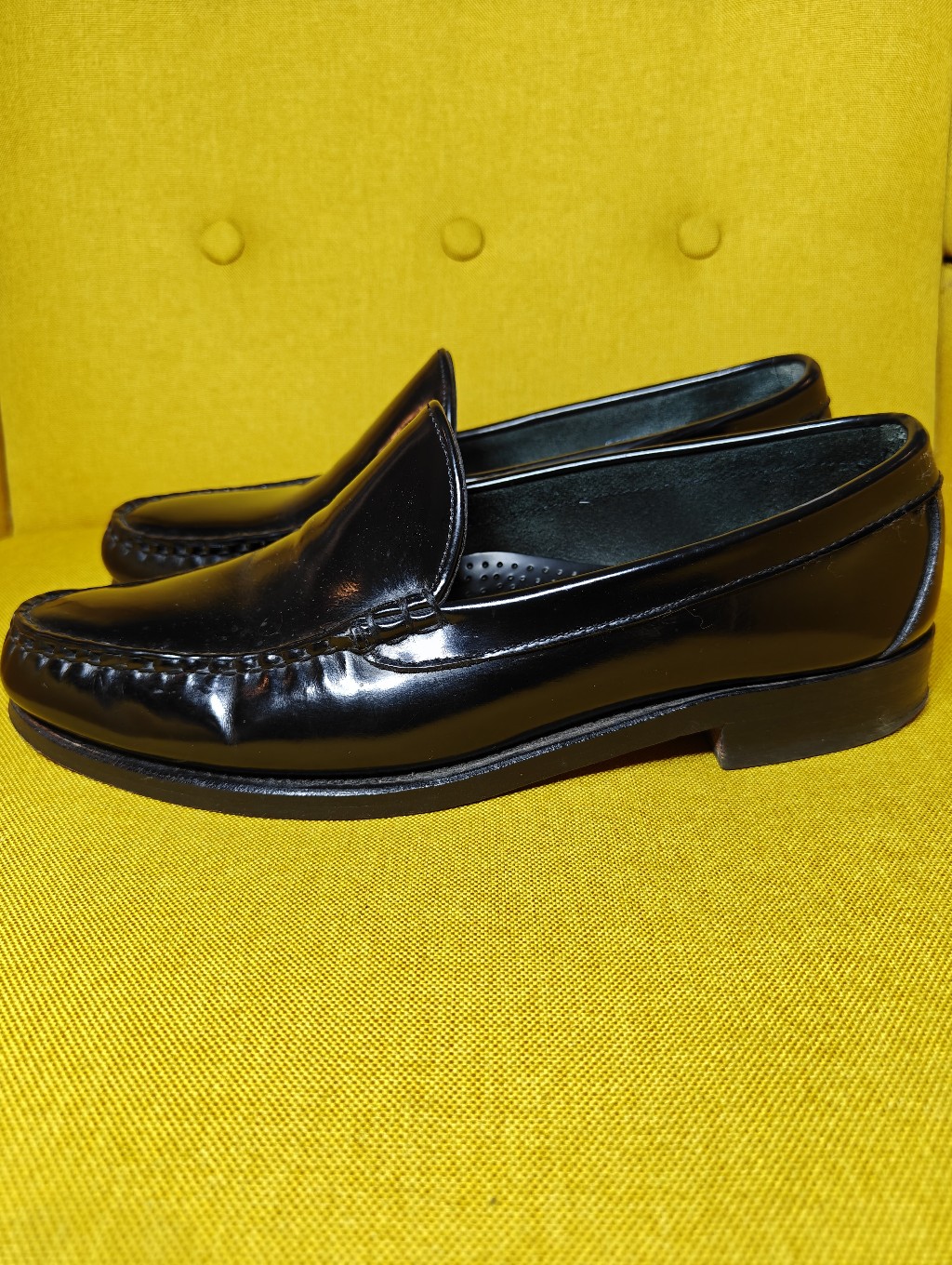 Allen Edmonds Preston Loafers Black Patent Leather Slip On Dress Shoe Men's 10.5